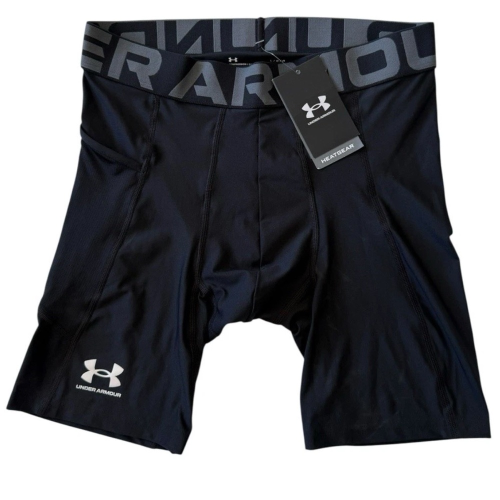 Under Armour Mens HeatGear Armour Compression Long Shorts Black X-Large